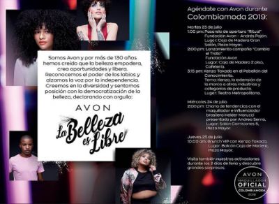 AVON MAQUILLADOR OFICIAL EN COLOMBIAMODA 2019